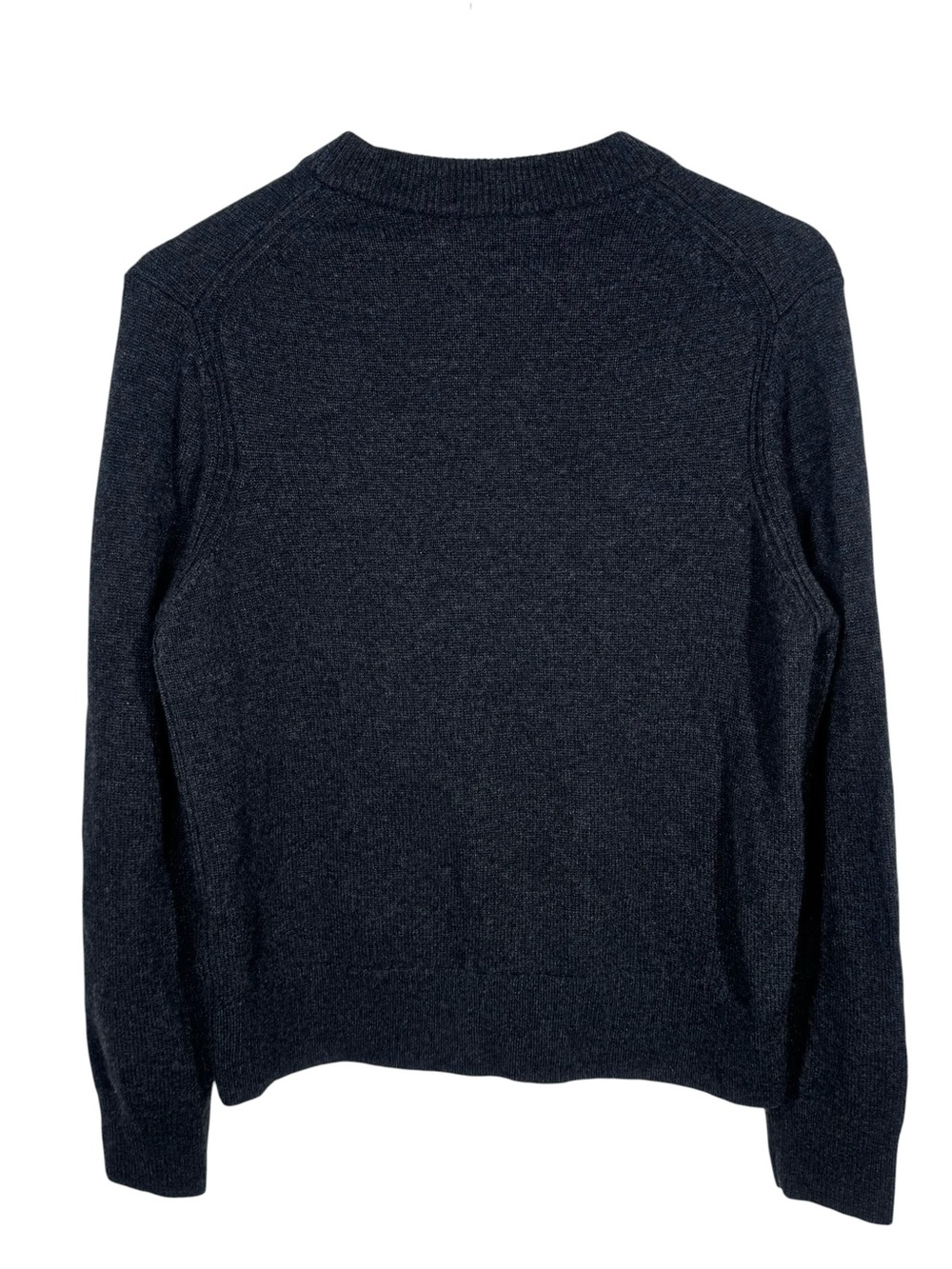 COS Jumper Womens Small Black Dark Gray Cashmere Luxury Crew Neck Knit Sweater - Picture 3 of 9